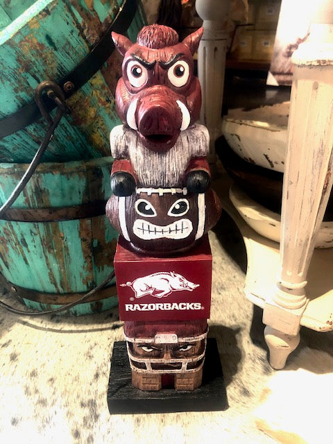 Arkansas Razorback Tiki Totem