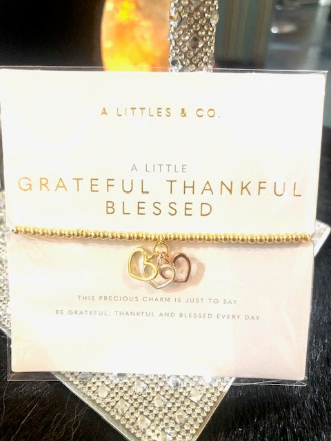 A LITTLES & CO. Grateful Thankful Blessed Bracelet