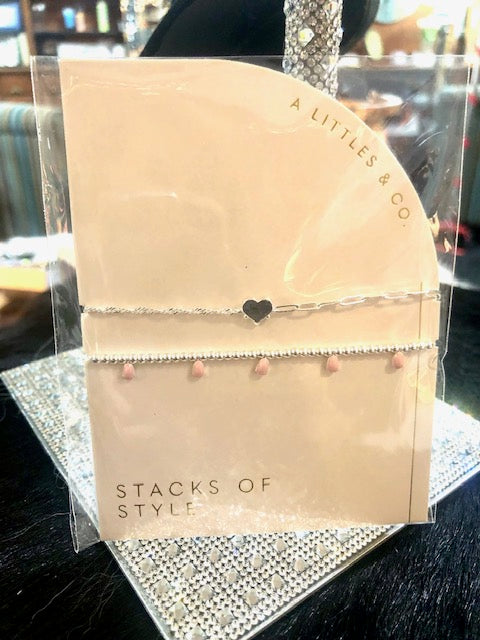 A Littles & Co. Pink Stack of Styles Bracelets