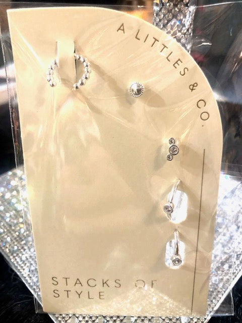 Stacks of Style Silver Earrings