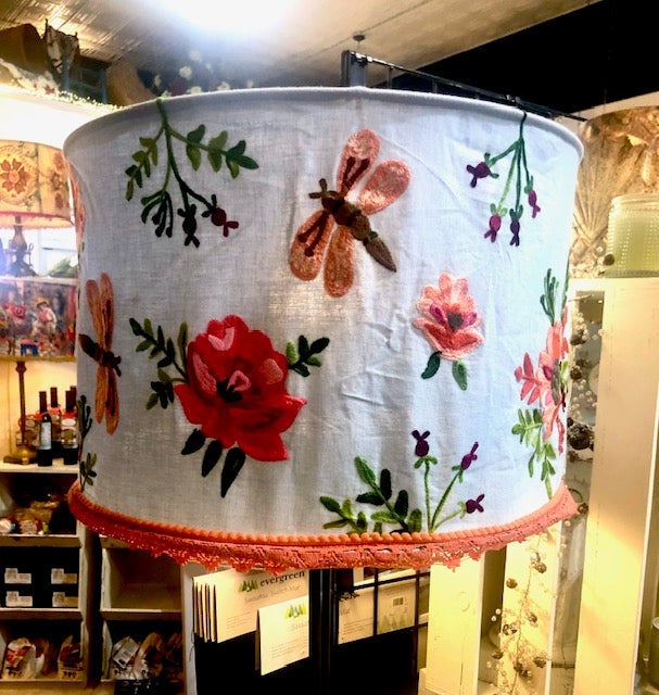 Embroidered Collapsible Lamp Shades