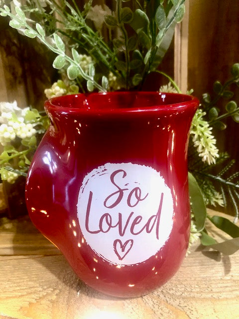 So Loved Red Handwarmer Mug