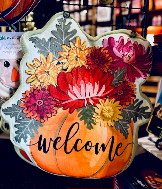 Mums & Pumpkin Door Decor