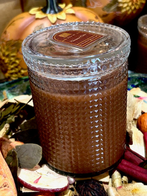 Cinnamon Cider - Textured Glass Candle with Lid