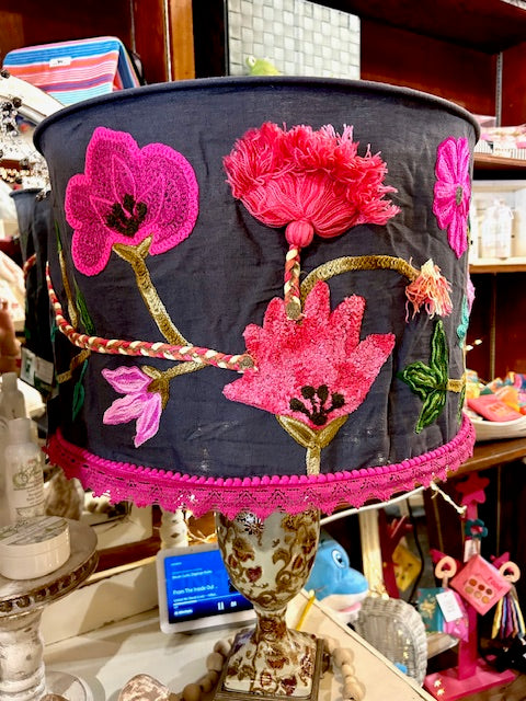 Embroidered Collapsible Lamp Shades