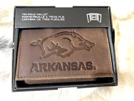 Arkansas Razorback Tri-Fold Wallet