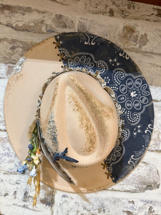 Blue Bandana Straw Charlie 1 Horse Hat