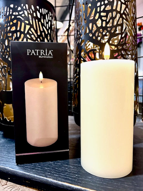 Candle Patria 3D Led Ivory 6" Pillar