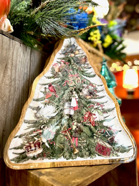 12 DAYS OF CHRISTMAS TREE WOODEN TRAY