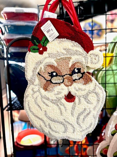 Quaint Santa Hooked Door Decor