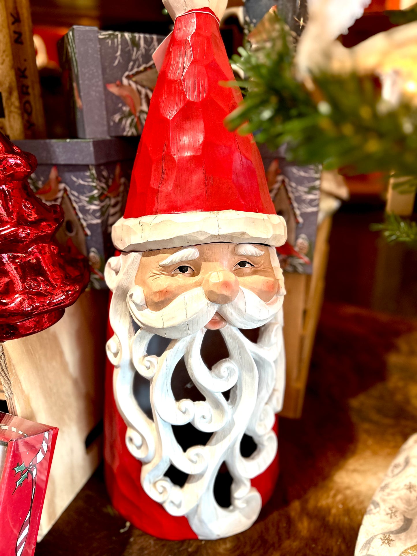 Santa with Hat LED Statue