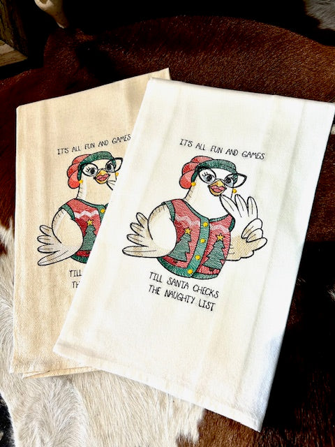 Hen Fun & Games Tea Towel