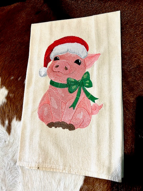 Pig with Santa Hat