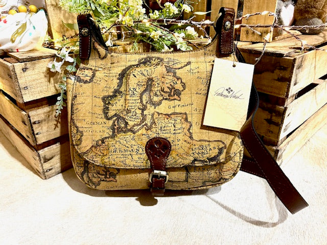 Patricia Nash London Saddle Bag-European Map