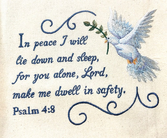 Psalm 4:8 Tea Towel