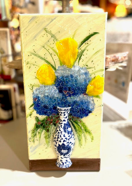 Blue Hydrangeas in Vase