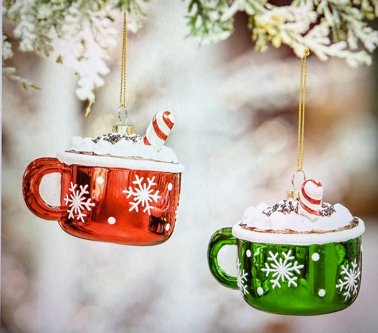 Baking Spirits Bright Ornament Hot Chocolate Glass, Asst, 3.5"L