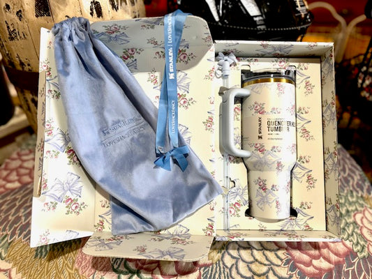 The Stanley LoveShackFancy Holiday Rosa Beaux Blue Quencher 40oz