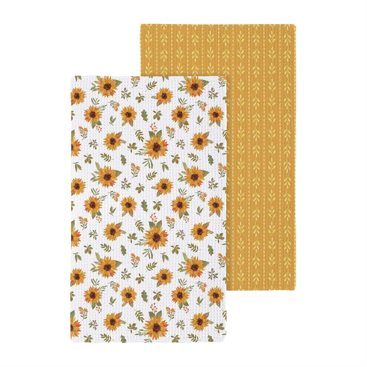 VivaStyle Sunflower Fields Kitchen Gift Set Quick Dry, 1pc Towel and 2pc Dish Cloth