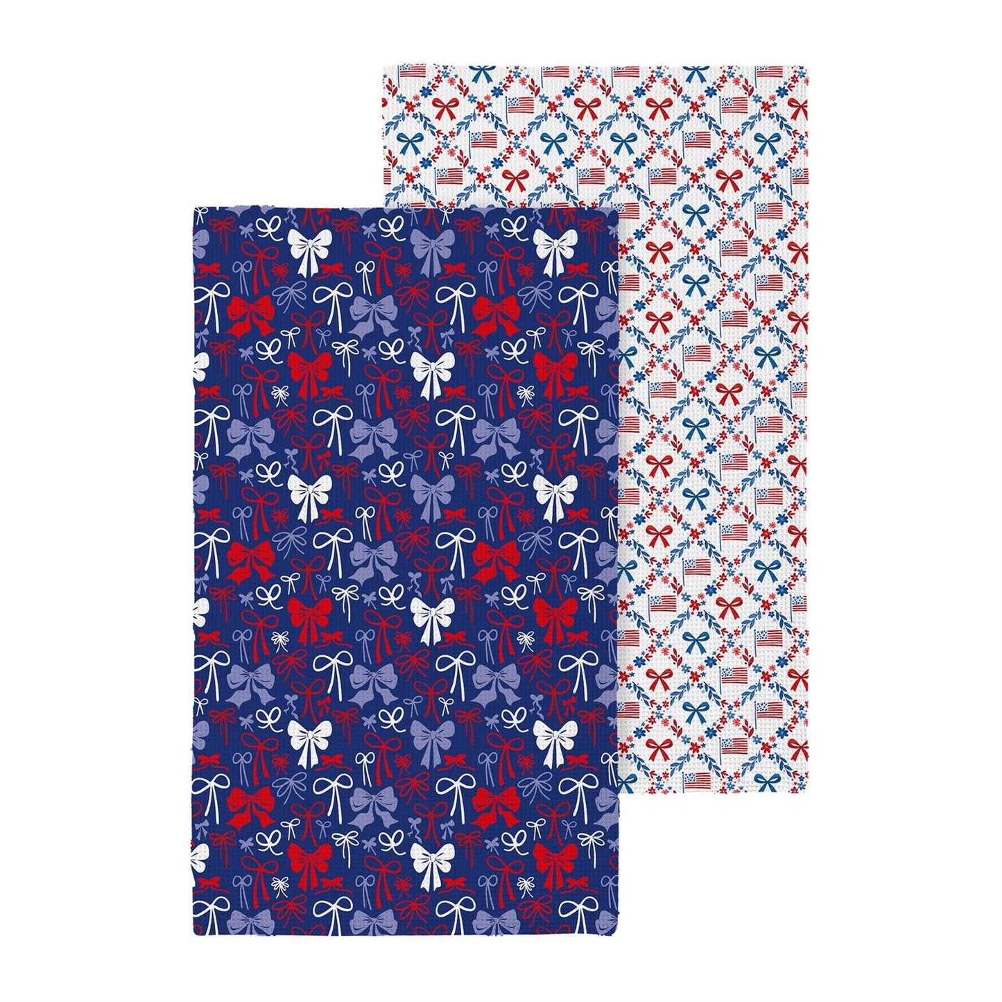 Red, White, & Blooms Bow Kitchen Towel Quick Dry, 30"x18"