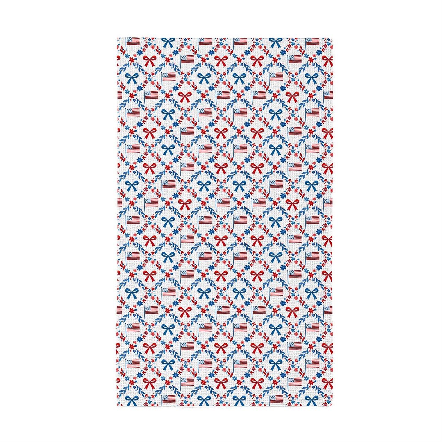 Red, White, & Blooms Bow Kitchen Towel Quick Dry, 30"x18"