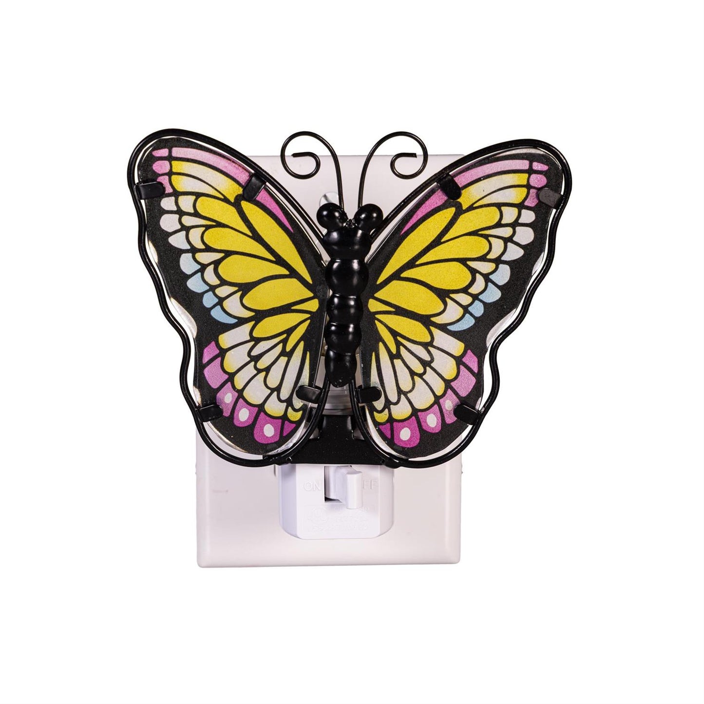 Cottage Garden Nightlight Glass and Metal Butterfly, 4.5"