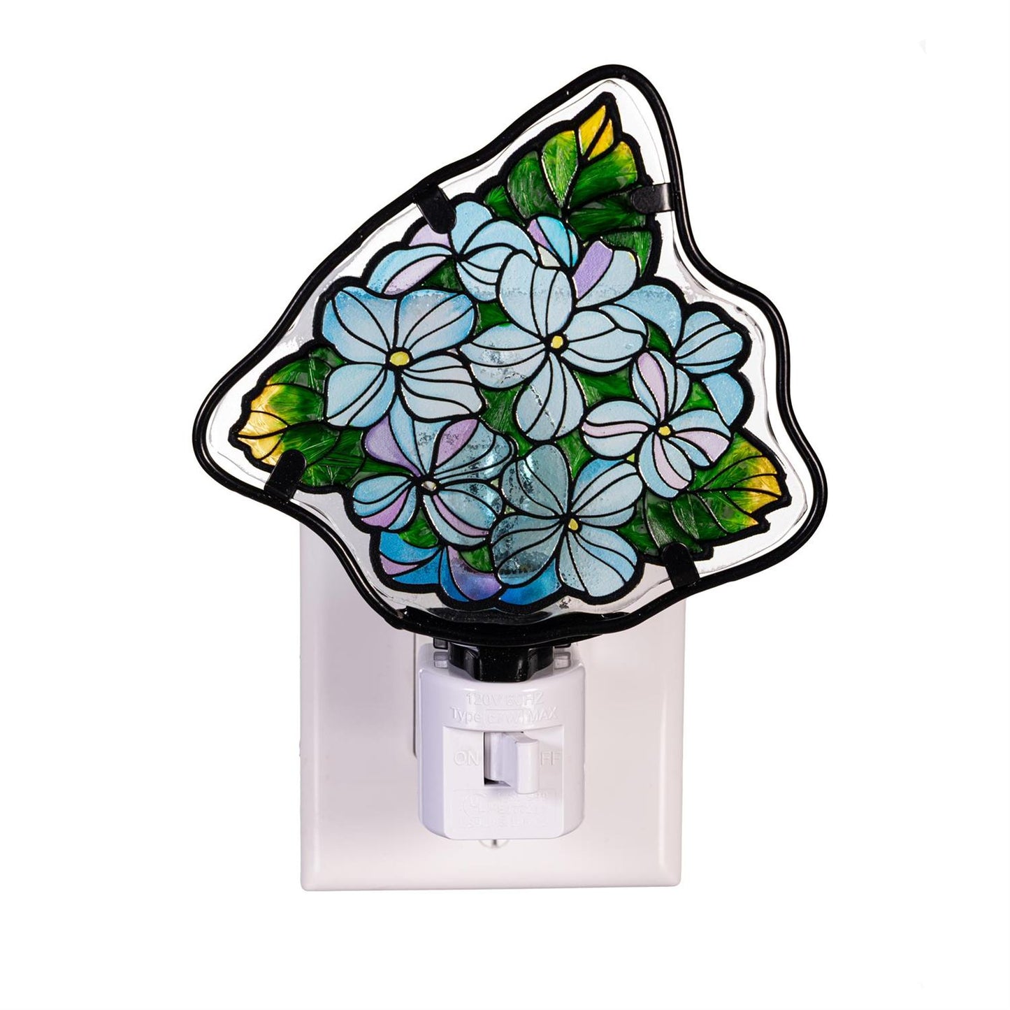 VivaStyle Nightlight Glass Shaped Hydrangea, 5.75"H