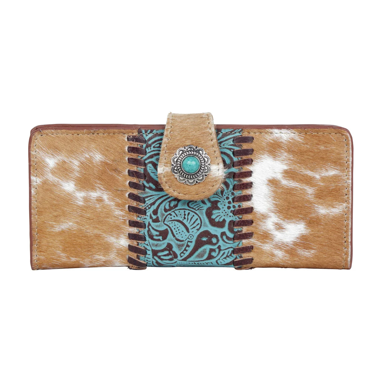 Myra Bleu Wallet with genuine leather and hairon detail