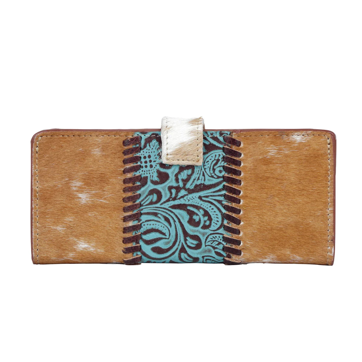Myra Bleu Wallet with genuine leather and hairon detail