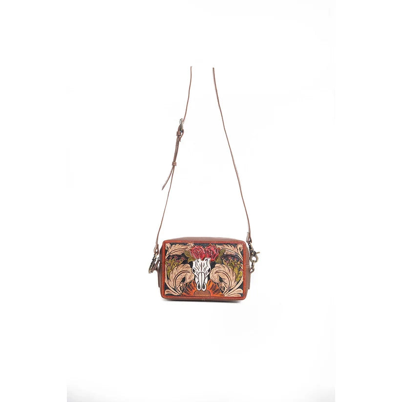Myra Winds of the Rose Hand-Tooled Leather Bag