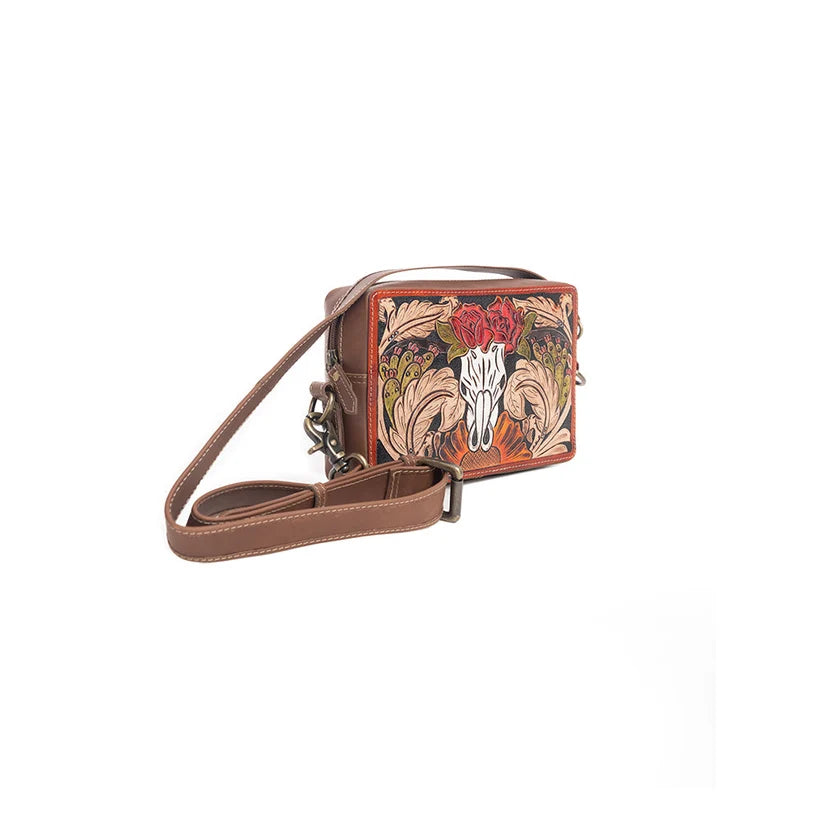 Myra Winds of the Rose Hand-Tooled Leather Bag