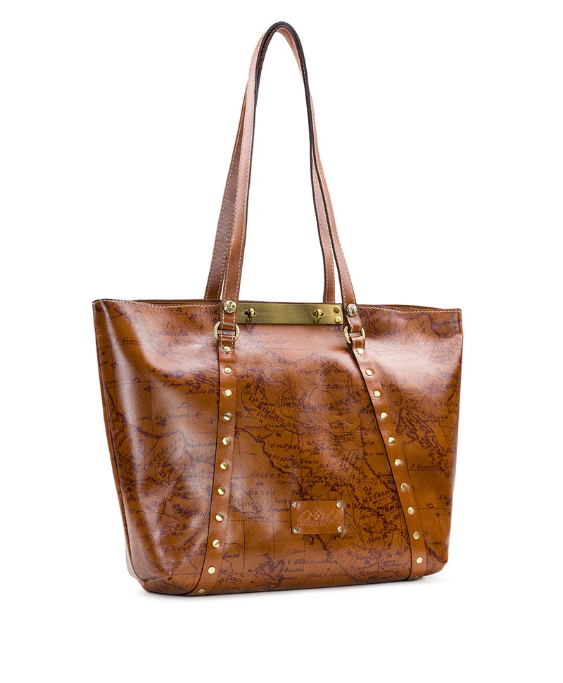 Patricia Nash Benvenuto Tote Signature Map Leather