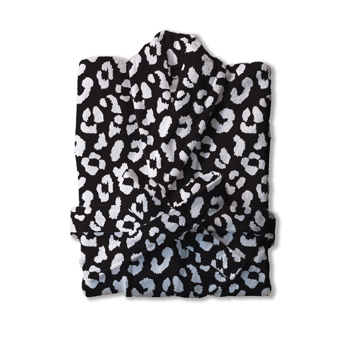 Southern Couture Super Soft Bath Robe - Black & White Leopard