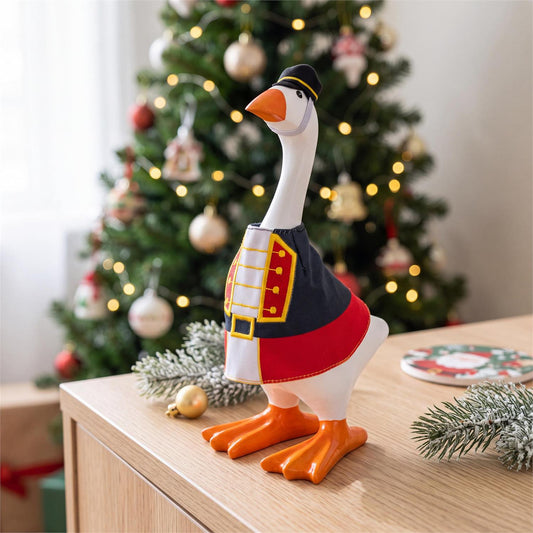 Gordy the Desktop Goose Hillside Pasture Table Decor Fabric Accessory Set, Nutcracker