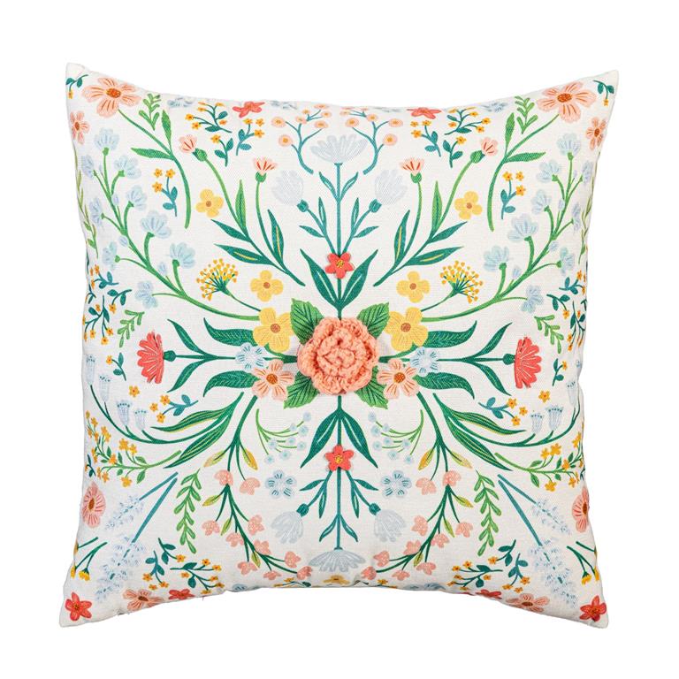 What She Shed Throw Pillow Square Floral, 16"
