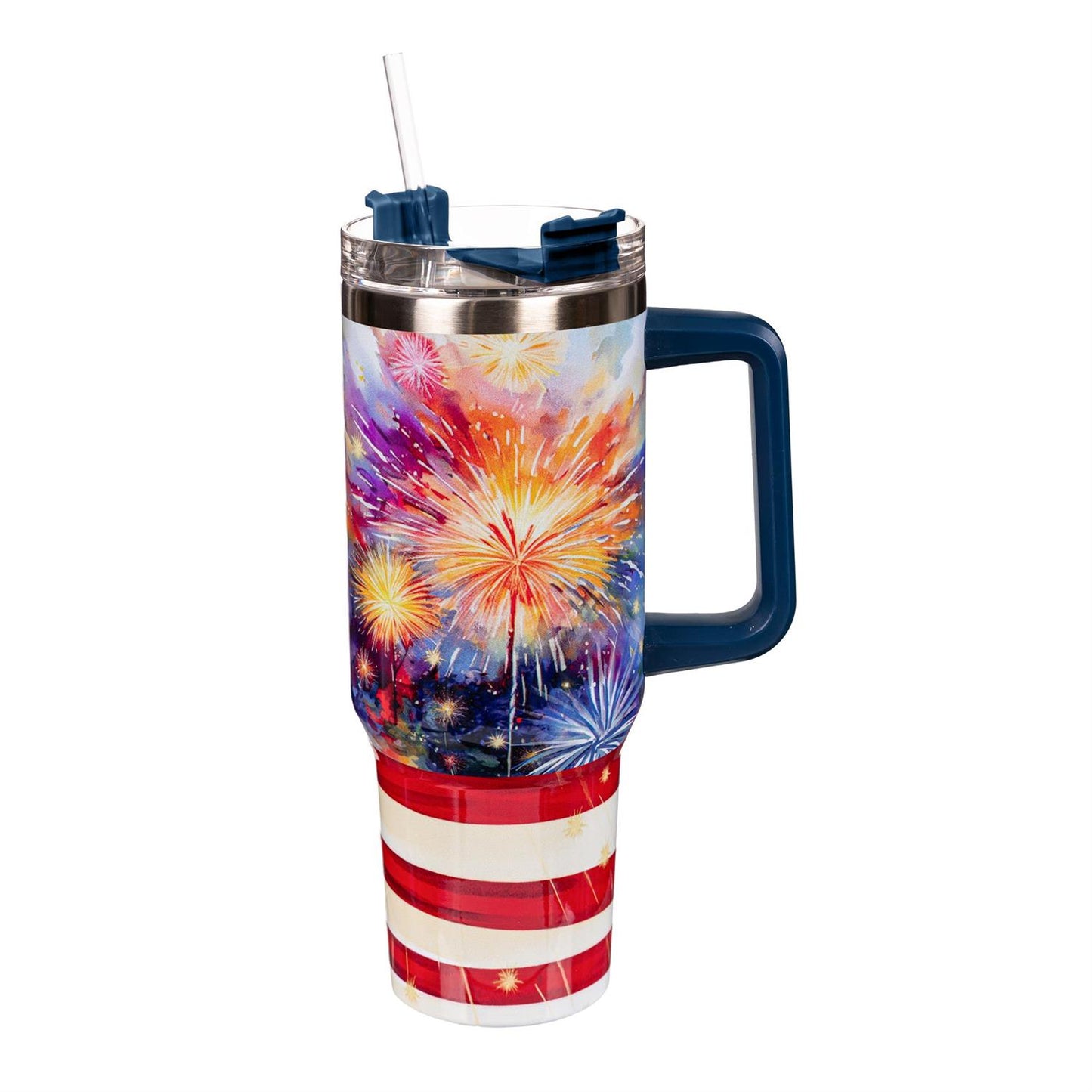 Red, White, & Bloom Tumbler Canyon Cup, Double Wall Stainless Steel w/ Straw, 40oz