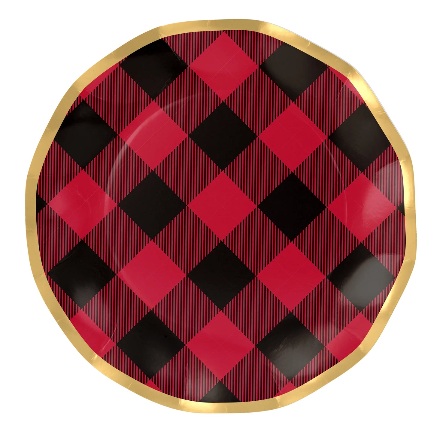 Sophistiplate Holiday Buffalo Check Wavy Paper Dinner Plate/8pk