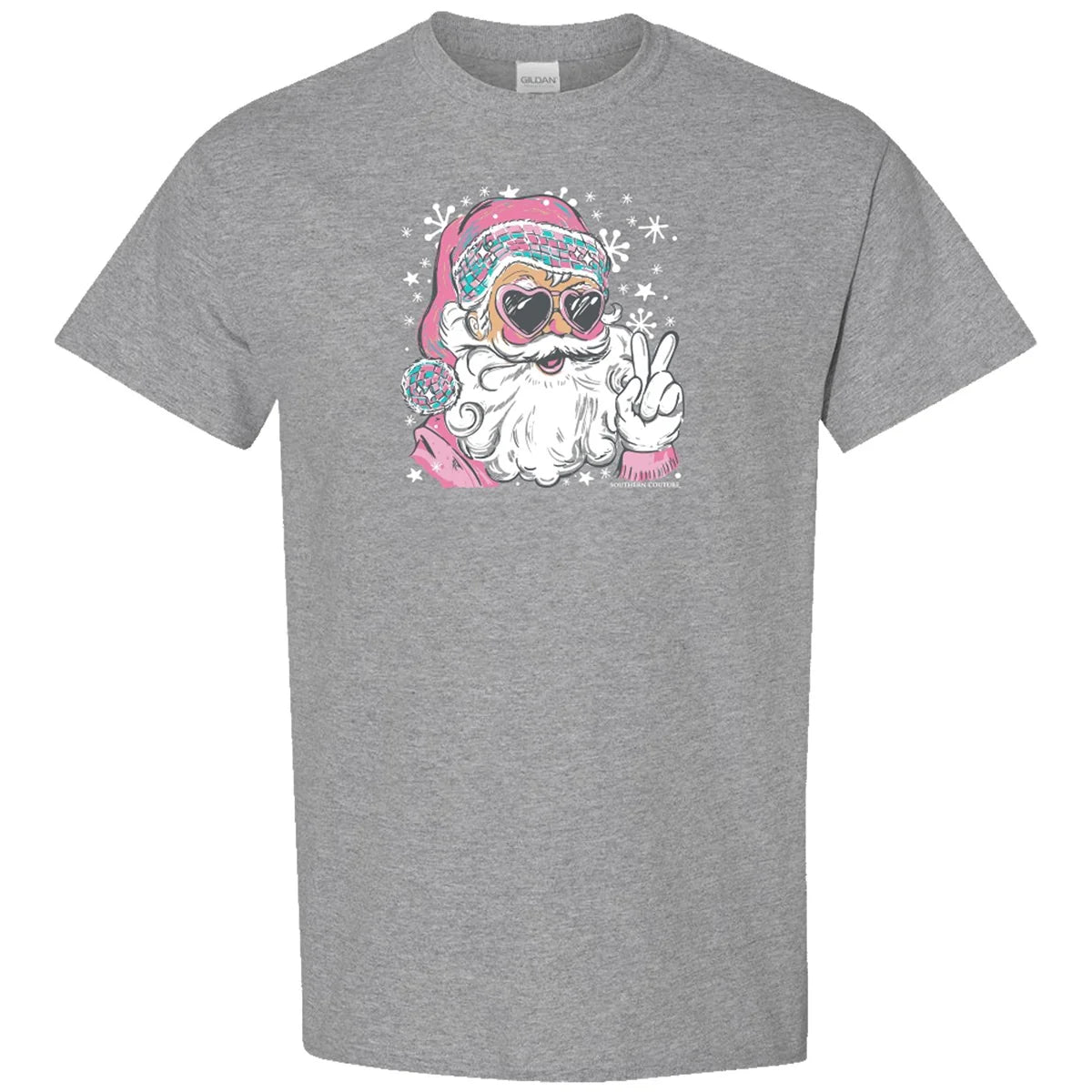 Southern Couture Soft Disco Santa Holiday T-Shirt