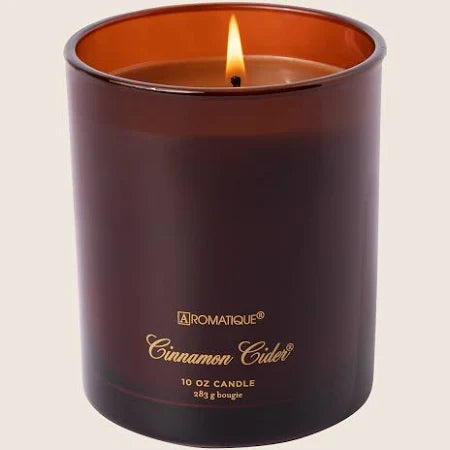 Aromatique Cinnamon Cider 10oz Foundry Glass Candle with Lid