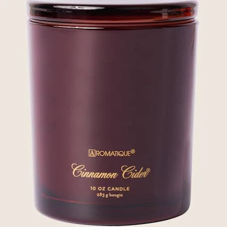 Aromatique Cinnamon Cider 10oz Foundry Glass Candle with Lid